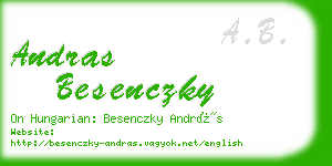 andras besenczky business card